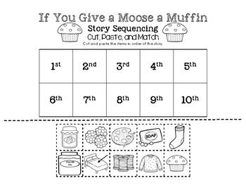 If You Give a Moose a Muffin - Story Sequencing & Ordinal Numbers