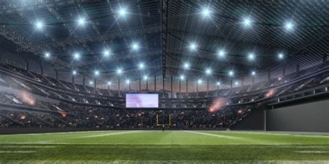 Empty Football Field With Spotlights At Night Stock Photos, Pictures & Royalty-Free Images - iStock