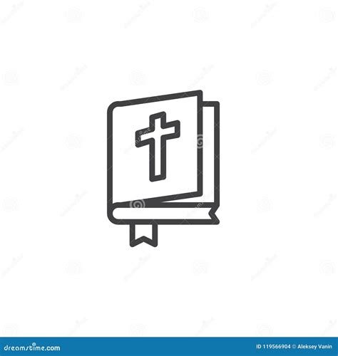 Open Bible Book Outline Icon Stock Vector - Illustration of education ...