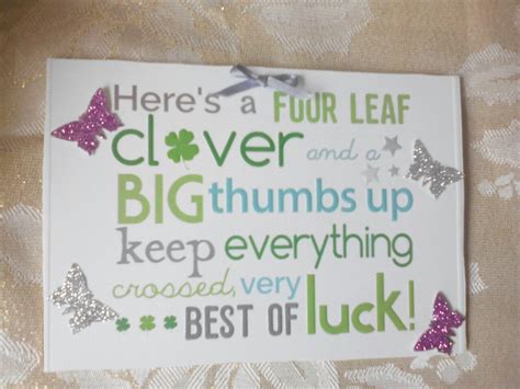 Handmade good luck card | Good luck cards, Handmade crafts, Handmade