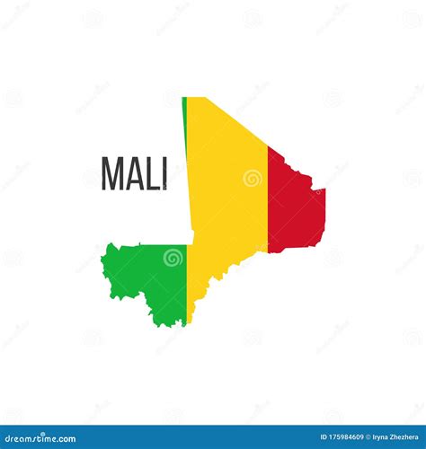 Mali Flag Map. the Flag of the Country in the Form of Borders. Stock ...