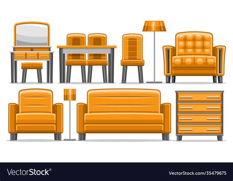 Furniture set Royalty Free Vector Image - VectorStock