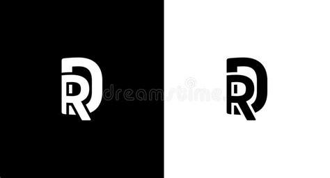 Letter RD Logo Icon Design Template Elements. Black and White Colors Stock Vector - Illustration ...