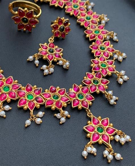 Gold Plated Necklace Set by Aadyaa Originals - South India Jewels