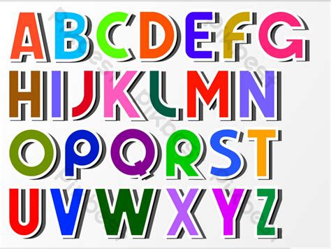 Color 26 English Alphabet Effect Elements PNG Images | PSD Free Download - Pikbest