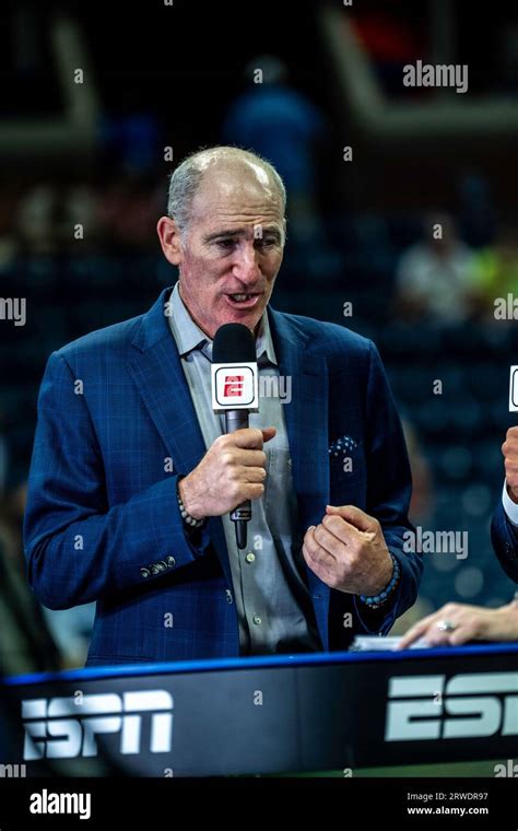 Brad Gilbert, ESPN tennis commentator, and Coco Gauff coach at the 2023 US Open Tennis ...