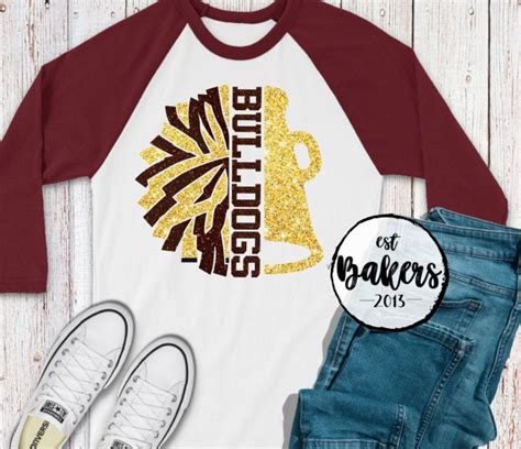 School spirit Cheer leading shirt Maroon and Gold glitter | Etsy in 2021 | Cheer mom shirts ...