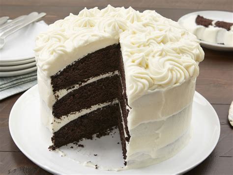 Dark Chocolate Cake with White Chocolate Frosting