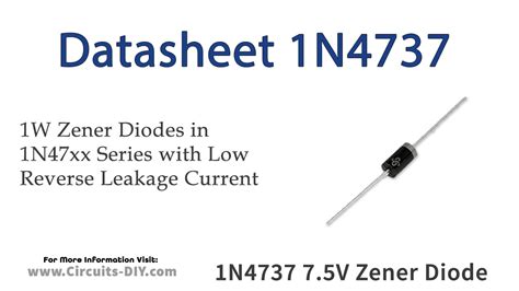 1N4737 7.5V 1W Zener Diode - Datasheet