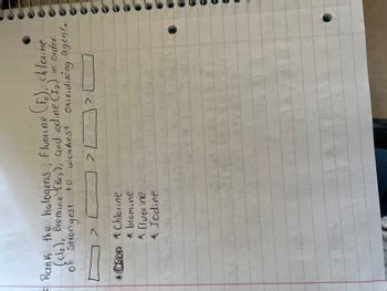 Answered: Rank the halogens, fluorine (F),… | bartleby