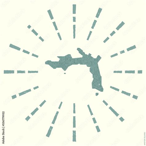 Peter Island Logo. Grunge sunburst poster with map of the island. Shape ...