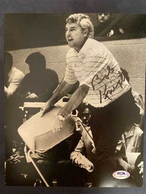 Bobby Knight Throwing Chair Indiana Autographed 8x10 B&W Photo PSA Certified | eBay