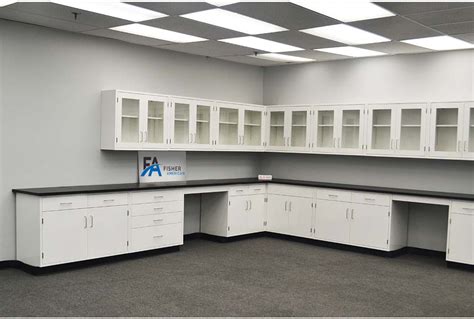 15’ x 24’ Fisher American L-Shaped Laboratory Cabinets w/ 11’ x 21’ Wall Units - Fisher American