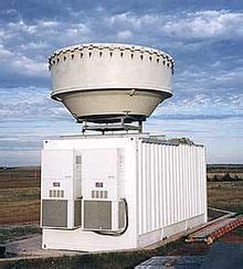MMCR, a 35 GHz weather radar used to measure cloud height and water vapor motion.