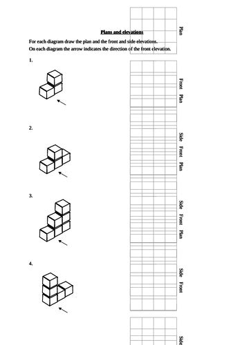 Plans and elevations worksheet by langy74 | Teaching Resources