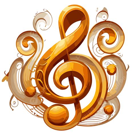 Treble Clef Vector, Sticker Clipart Gold Music Clef, File Cartoon ...