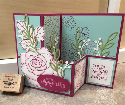 Stampin' Up! Rose Wonder Sympathy z-fold card | Fancy fold cards, Fun fold cards, Folded cards