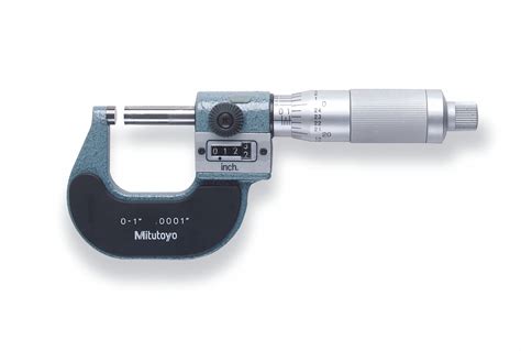 MITUTOYO Digit Counter Outside Micrometer: Inch, 0 in to 1 in Range, +/-0.0001 in Accuracy ...