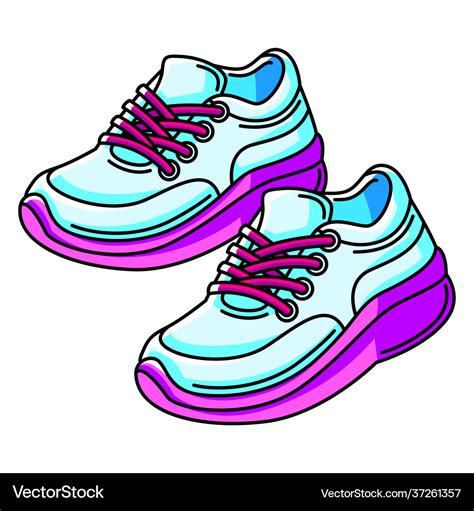 Sneakers colorful cute cartoon Royalty Free Vector Image