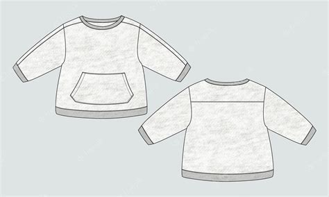 Premium Vector | Cotton fleece fabric Sweatshirt template for kids.