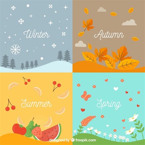 Seasons Vectors & Illustrations for Free Download | Freepik