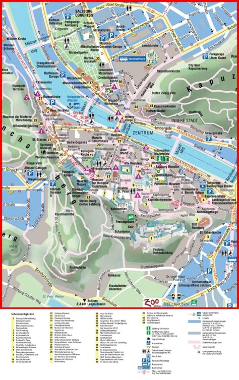 Salzburg Austria Tourist Attractions Map