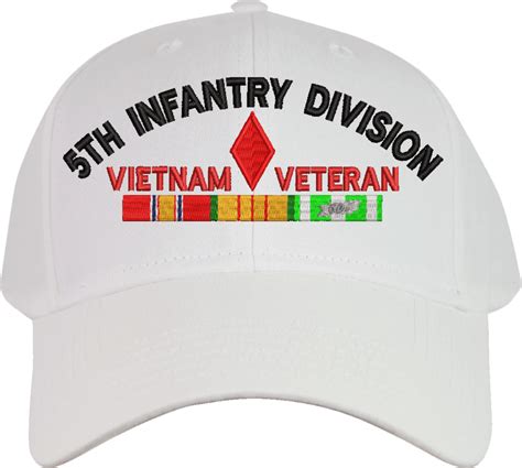 5th Infantry Division Vietnam Veteran Embroidered Cap with Ribbons