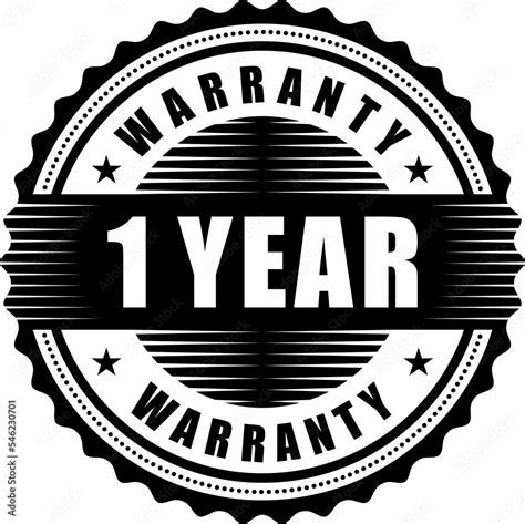 1 year warranty golden badge isolated on white background. warranty label Stock Illustration ...