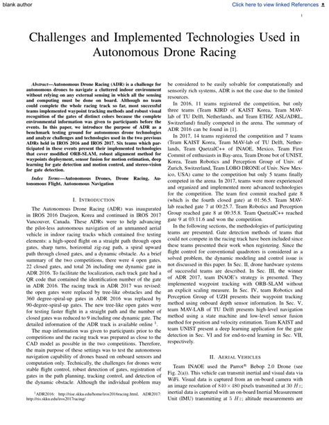 (PDF) Challenges and implemented technologies used in autonomous drone ...