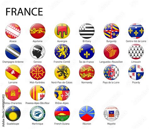 Vetor de all Flags of regions of France do Stock | Adobe Stock