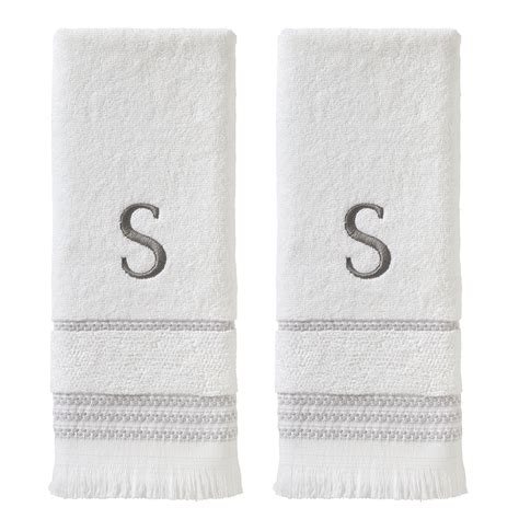 SKL Home Casual Monogram Hand Towel (2-Pack), "S", White - Walmart.com