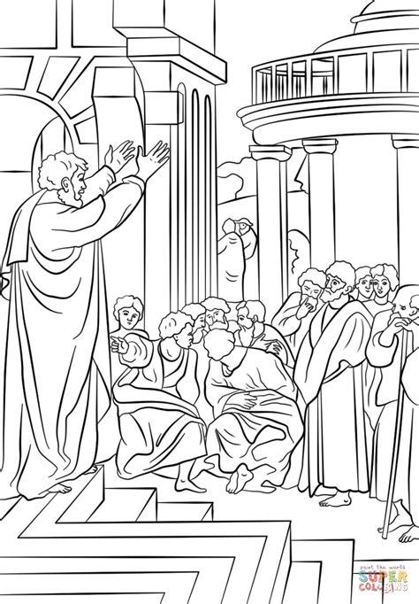 Apostle Paul Preaching Coloring Page Coloring Pages