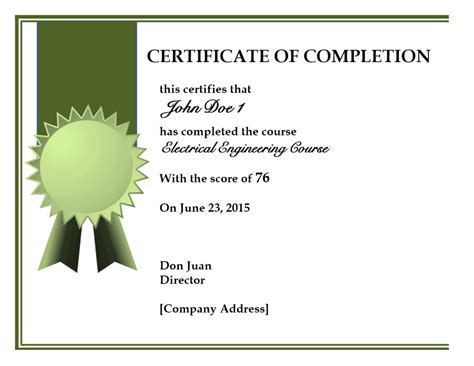 10+ Certificate of Completion Templates - Word Excel PDF Formats