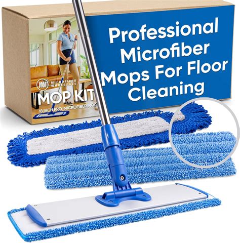 Amazon.com: 18" Professional Microfiber Mop - Hardwood Floor Mop - Dry & Wet Mop for Wood ...