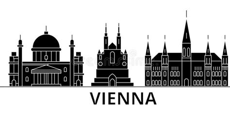 Vienna Architecture Vector City Skyline, Travel Cityscape with ...