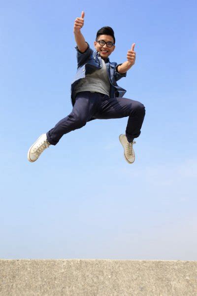 Happy man jumping Stock Photo by ©ryanking999 71725989