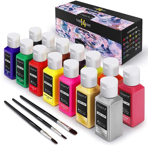 Magicfly Permanent Soft Fabric Paint Set, Set of 14(60ml Each) Textile ...