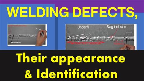 WELDING DEFECTS- Porosity, cracks, undercut, lack of fusion, arc strike, underfill, LOF