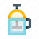 Coffee, coffee plunger, coffeehouse, french, press, press pot, tea icon - Download on Iconfinder