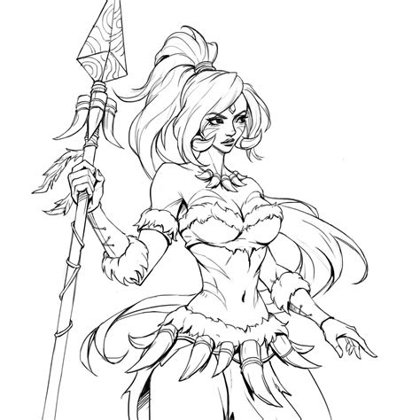 Coloriage Nidalee League of Legends - télécharger et imprimer gratuit sur ColoriageEnfant.Com