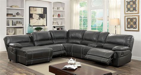 Estrella Gray Reclining Sectional from Furniture of America | Coleman ...