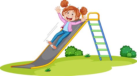 A girl sliding down a slide 7584226 Vector Art at Vecteezy