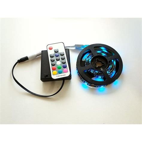 Battery Powered LED RGB Tape Light Kit 5V - 24V DC 3 ft Reel | Elumalight