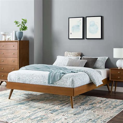 Modway Margo Wood Platform Bed Frame, Queen, Brown - Walmart.com ...