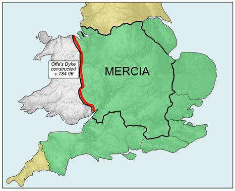 Map of Kingdom of Mercia (Illustration) - World History Encyclopedia