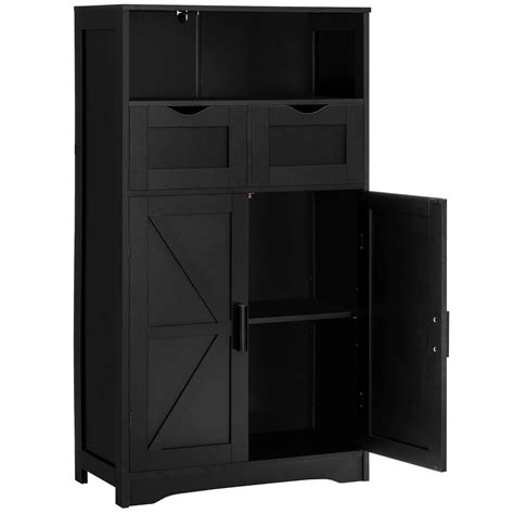 WEENFON Bathroom Cabinet, Floor Cabinet with 2 Doors & 2 Drawers, Bathroom Storage Cabinet with ...