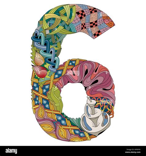 Zentangle number vector decorative number hi-res stock photography and images - Alamy