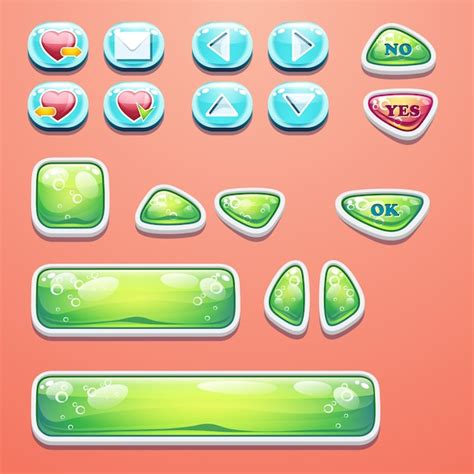 Premium Vector | Set glamorous buttons with an OK button, buttons yes ...