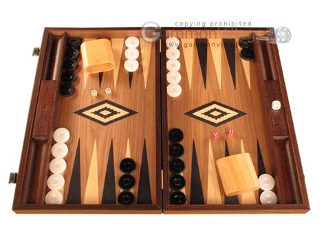 Walnut Backgammon Set - Large - Black - Wooden Backgammon Set - Wood Large Sets - $80-$300 ...