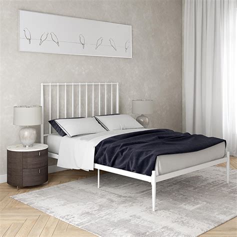 Giulio Metal Double Bed In White | Furniture in Fashion